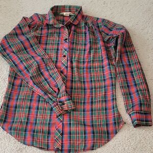 VTG* Laura Mae Plaid Shirt - Red and Green